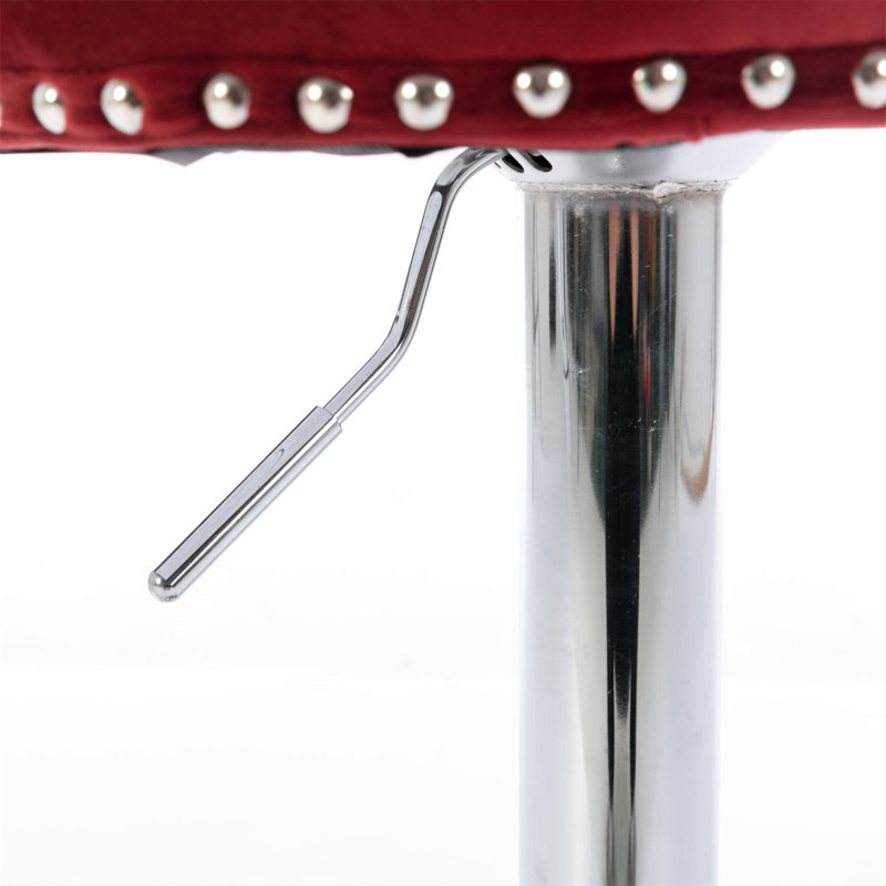 Tabouret pivotant à hauteur réglable Stormstown, Bourgogne, Chrome chrome