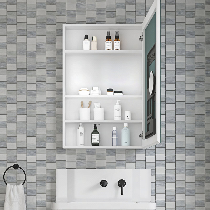 Armoire à pharmacie 24 po x l 36 po à surface sans miroir, avec bords biseautés et porte à ouverture à droite