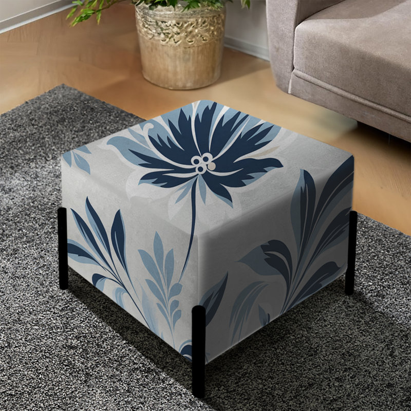 Serene Monotones - Repose-pieds carré floral