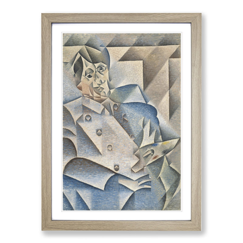 Portrait of Pablo Picasso by Juan Gris - Framed Print, 36cm H x 27cm W x 2cm D, Oak Framed