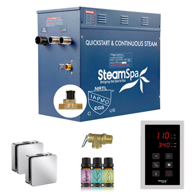 Oasis Series 12KW Steam Bath Generator With Continuous Steam Plus Easy Touch Pad And Auto Drain