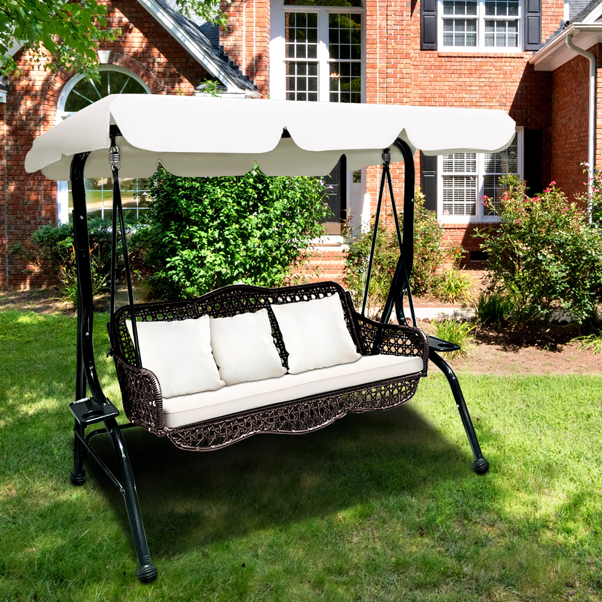 Brentley 3 seat outdoor deals porch swing with stand