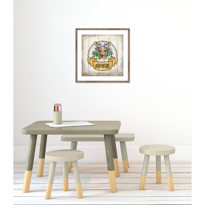 Adventure is out There 1, art encadré, 22.5" H x 22.5" W x 1.18" D, Encadré de boîte de grange gris