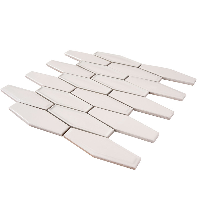 1.5" x 4.9" Porcelain Honeycomb Mosaic Floor Use Tile, Gray