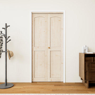  Porte pliante en bois de pin l 24 po x H 80 po avec trousse de quincaillerie d'installation