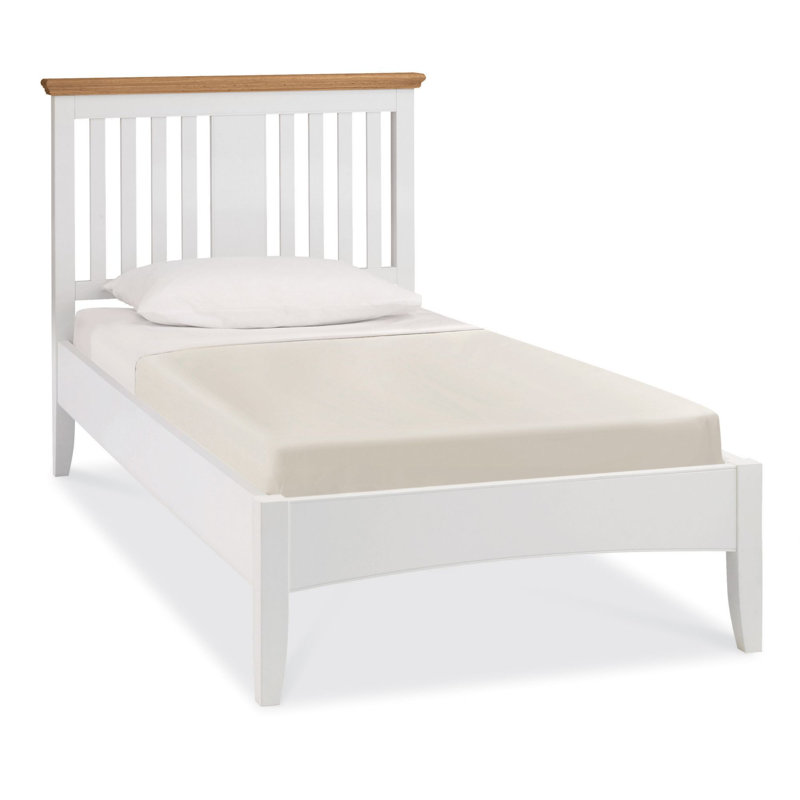 Raffin Solid Wood Bed, Single (3'), White