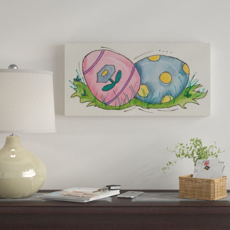 « pâques œufs centrés », art sur toile, H 10 po x l 19 po x P 2 po