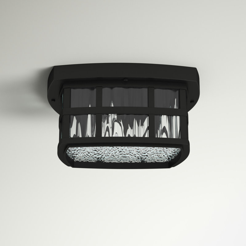 Cayman 2 - Bulb Outdoor Flush Mount, Mystic Black