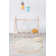Solid Colour Handmade Tufted Round 4' Cotton Area Rug in Natural/ Honey