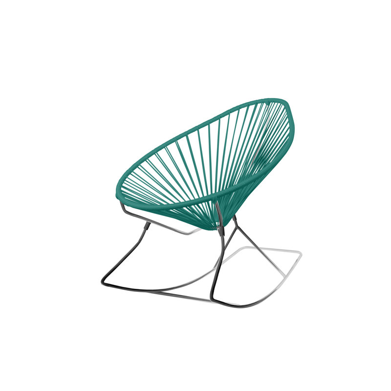 Chaise berçante intérieure / extérieure Acapulco, Turquoise / chrome