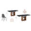 Ensembles de table de salle à manger extensible avec rangement, style moderne en métal et lin, idéal pour les repas à la maison