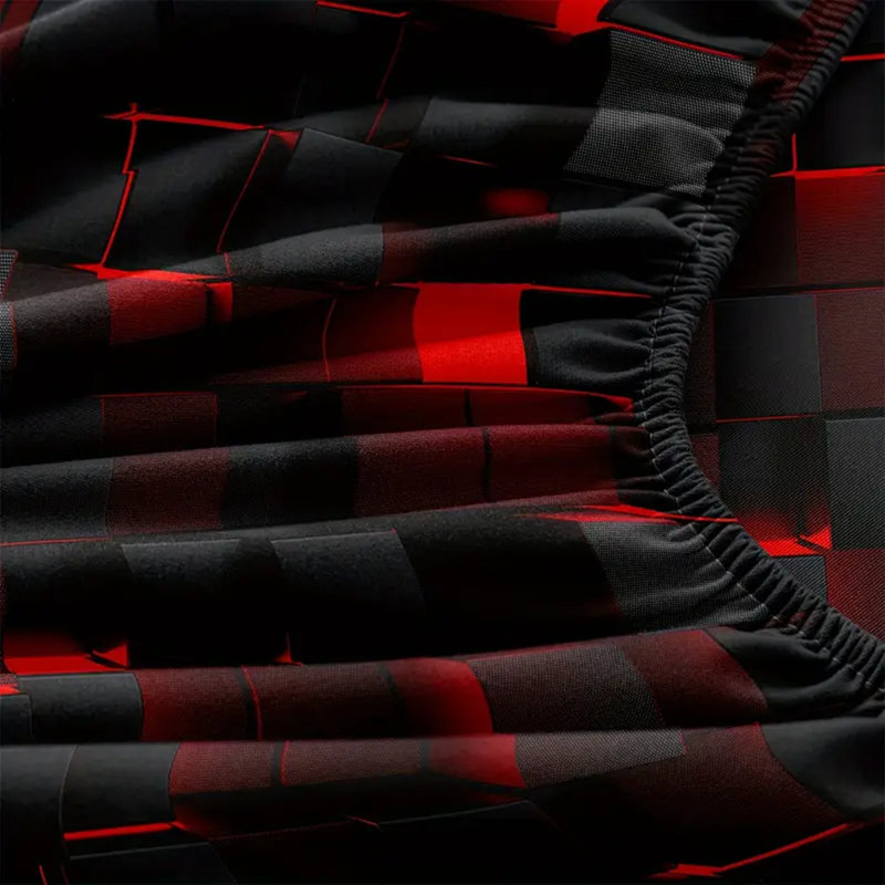 Ensemble de draps-housses Orylavena, Rouge, Grand lit