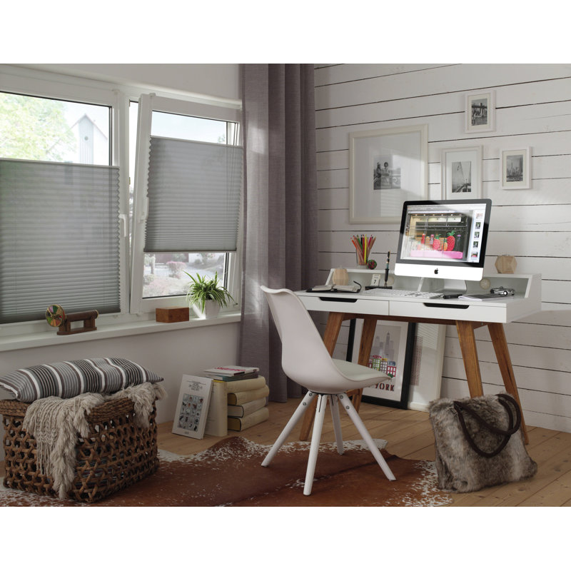 Semi Sheer Pleated Shade, 210cm L x 90cm W, Slate