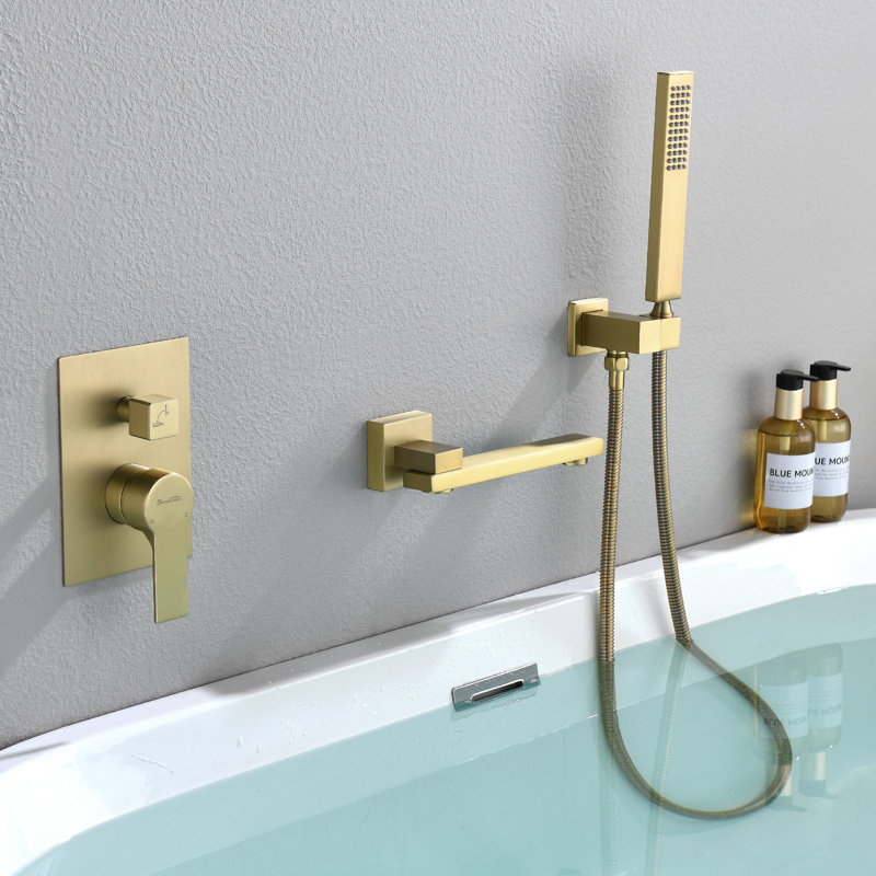 All-In-One Kit with Rough in-Valve, Brushed Gold
