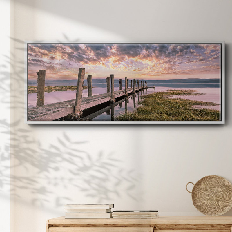 Sky - reproduction de cadre flottant sur toile, H 20 po x l 50 po x P 1,5 po, Blanc