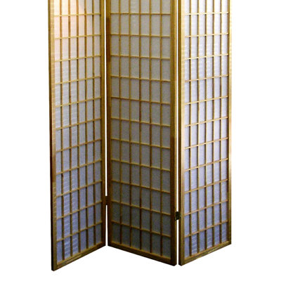 Cloison de 70 po de hauteur avec 3 panneaux, finition en bois naturel d'inspiration japonaise. Définit l'espace d'intimité. Se plie pour le rangement, multicolore, H 70,17 po x l 6,09 po, P 48,95 po, panneaux de 13,05 lb et bois.