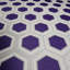 Papier peint imitation hexagone géométrique taupe bleu royal Mickelson