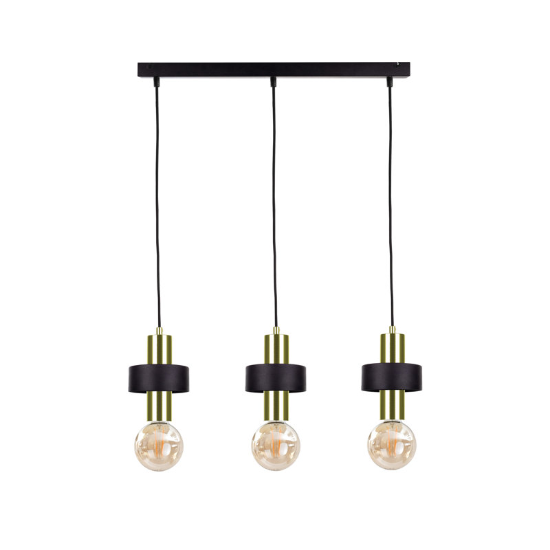 Bernda 3 - Light Kitchen Island Pendant, Black/Gold