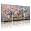 Plantes et fleurs, arrangement floral dans des vases sur table, ensemble de 3 impressions sur toile-1765652241
