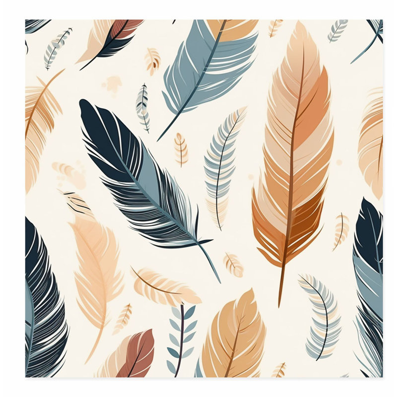 «Fashion and Glam Bohemian Feathers», impression bohémienne non encadrée, H 24 po x l 24 po
