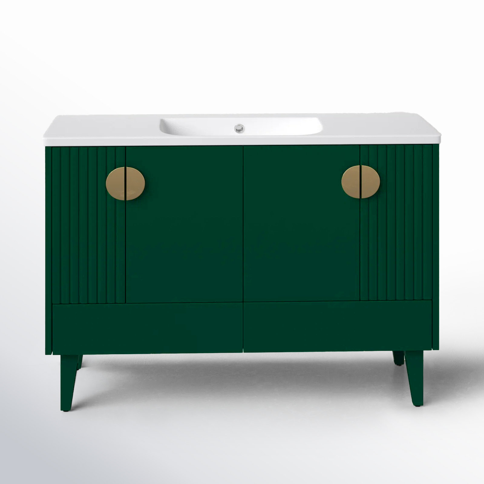 Saimah 48'' Single Bathroom Vanity, Satin Brass, Green