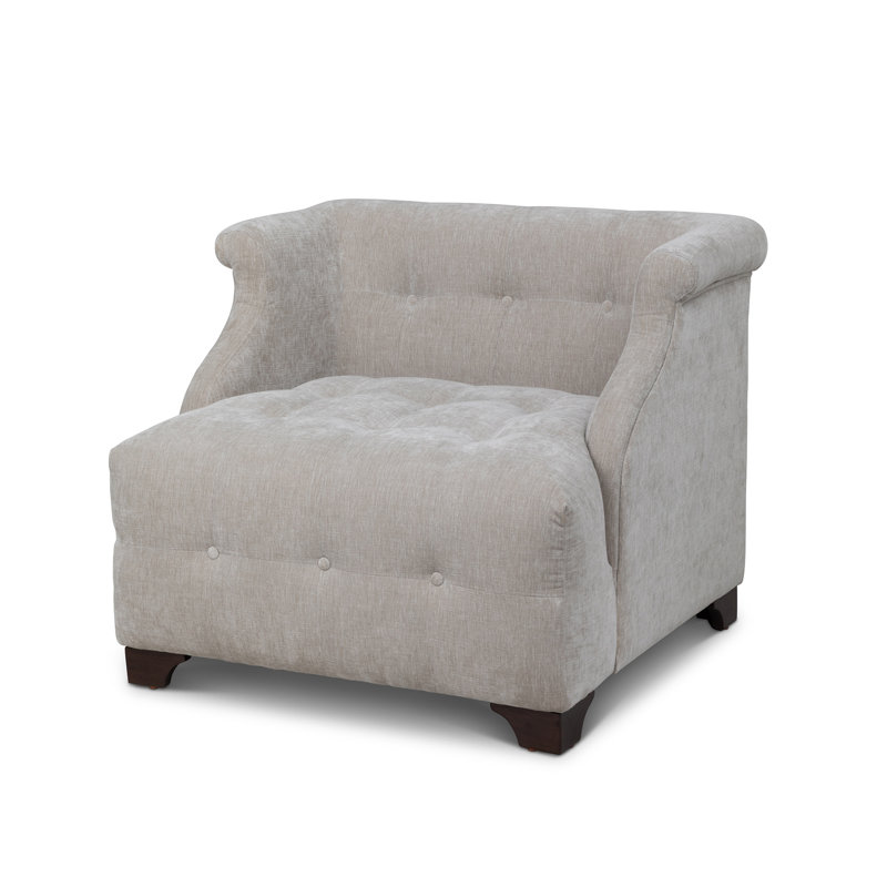 Scroll Arm Occasional Chair, Mocha, Putty