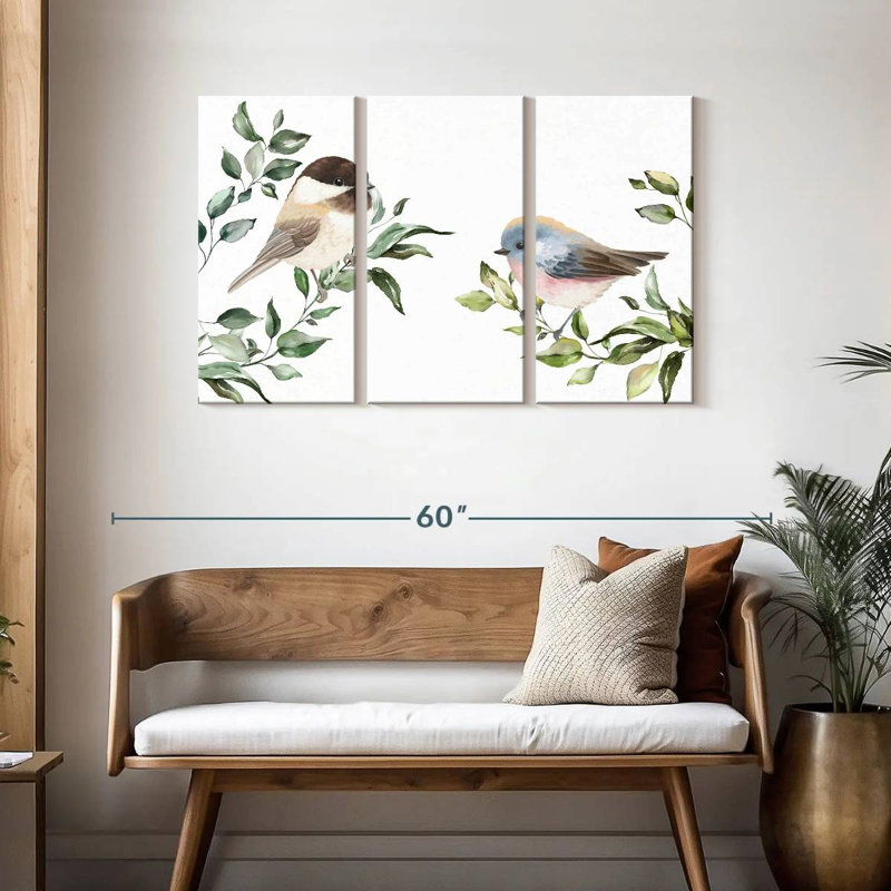 Birds On Branches, 28" H x 45" W