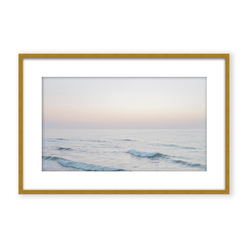 Coastal Retreat Dawn by  - Picture Frame Photograph on Paper, 32" H x 48" W x 1.125" D, Framed Matted Print, White
