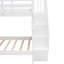 Lit superposé pour escalier avec rangement et garde-corps blanc pour chambre à coucher, pin, tablettes, lit sans ressorts, chambre à coucher, structure solide, escalier sécuritaire, conception séparable-2062557465