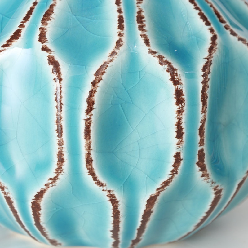 Handmade Stoneware Table Vase, Blue/White