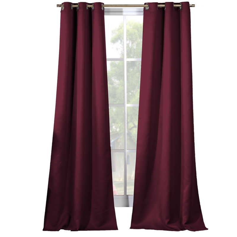 Crispin Blackout Curtains / Drapes Pair, Burgundy