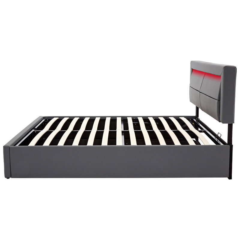 Ottoman Storage Bed, Double (4'6), Grey