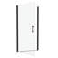 Porte de douche pivotante en verre trempé transparent - noir mat pour salle de bain avec fuite 1/4 po