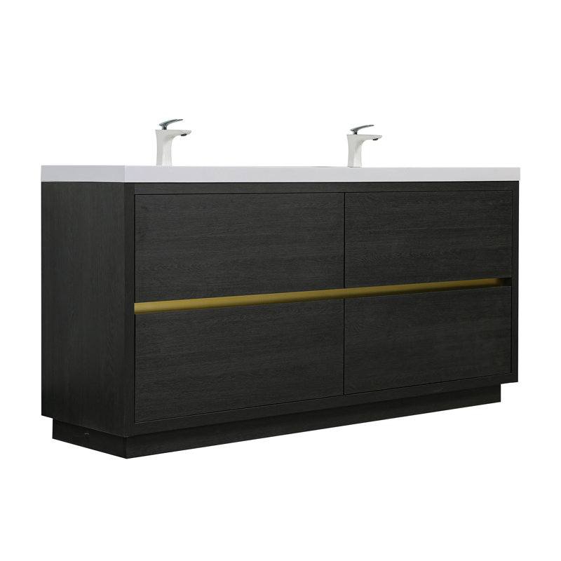 Meuble-lavabo de rangement spacieux en bois durable et essentiel pour salle de bain