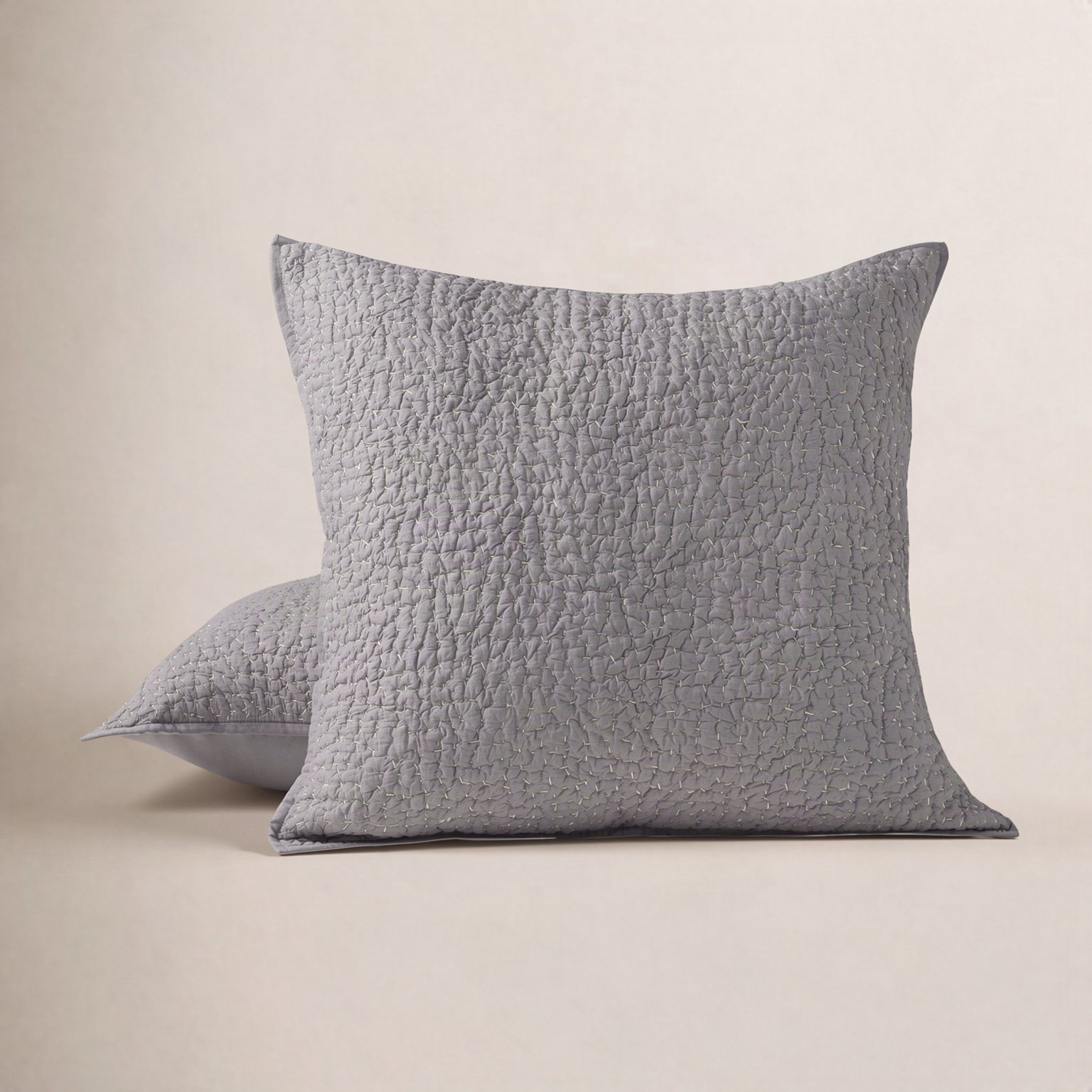 Pebbled Organic Cotton Shams, Slate