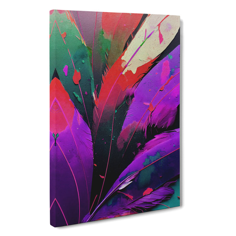 Paint Drip Feathers No.2 - Wrapped Canvas, 60cm H x 40cm W x 3cm D