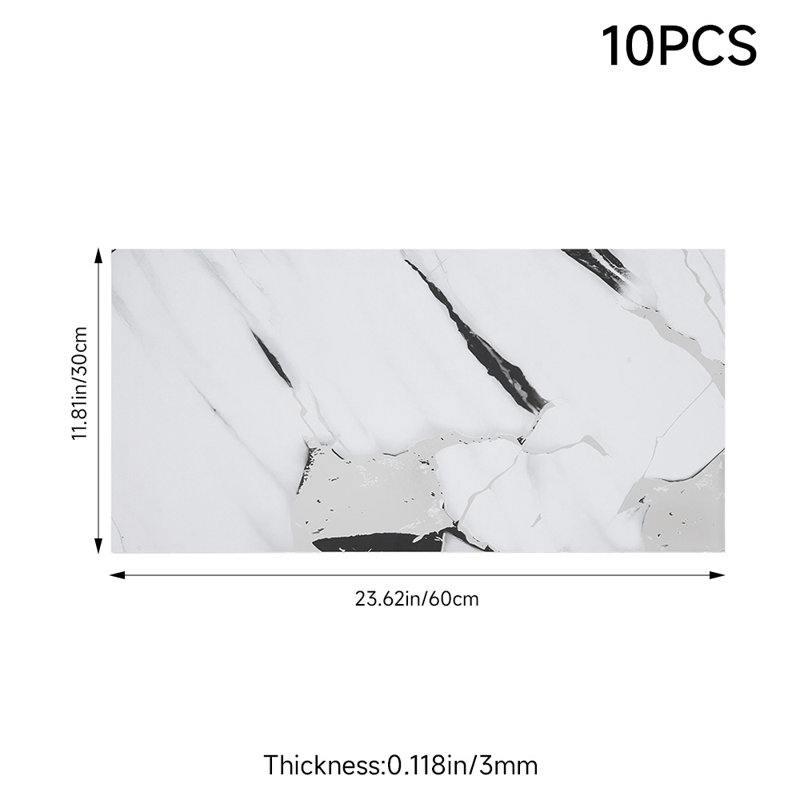 10Pcs Self-Adhesive Marble Pattern Wall Tile Stickers