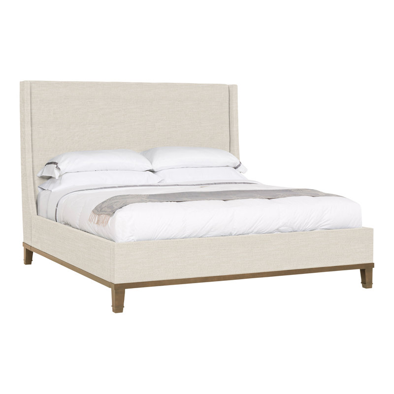 Michael Weiss Upholstered Wingback Bed, Tommy Flax, Hampton