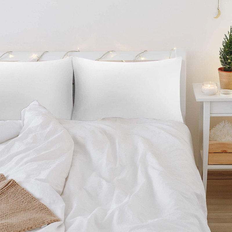 Feival Cotton Blend/Polyester Pillow Case, White