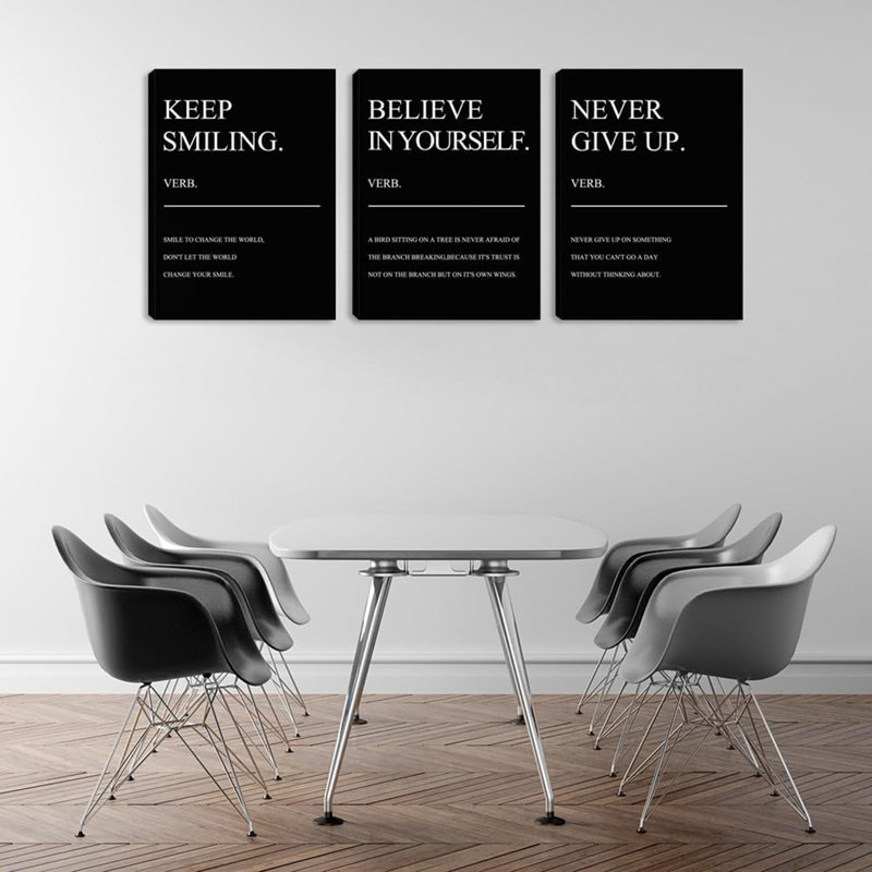 Motivation sur toile, art mural, affirmations positives, décoration murale de bureau, 3 pièces, peinture murale inspirante, art mural pour chambre à coucher, décoration de salon