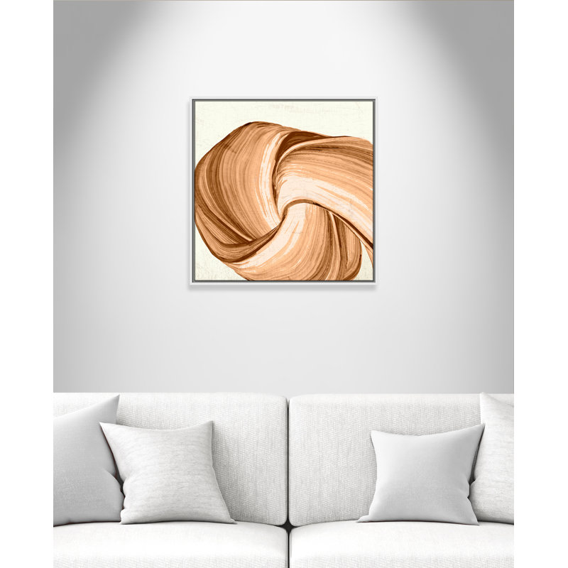 Orange Tango I imprimé par , 25.5'' W x 25.5'' H, Toile avec cadre, Flotteur blanc