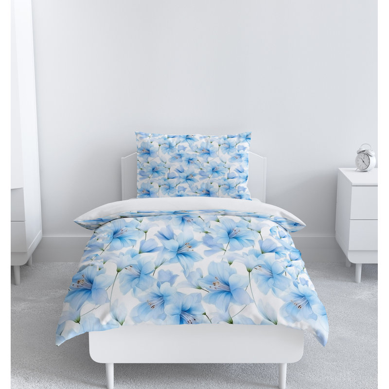 Floral Duvet Cover, King Duvet Cover + 2 King Shams