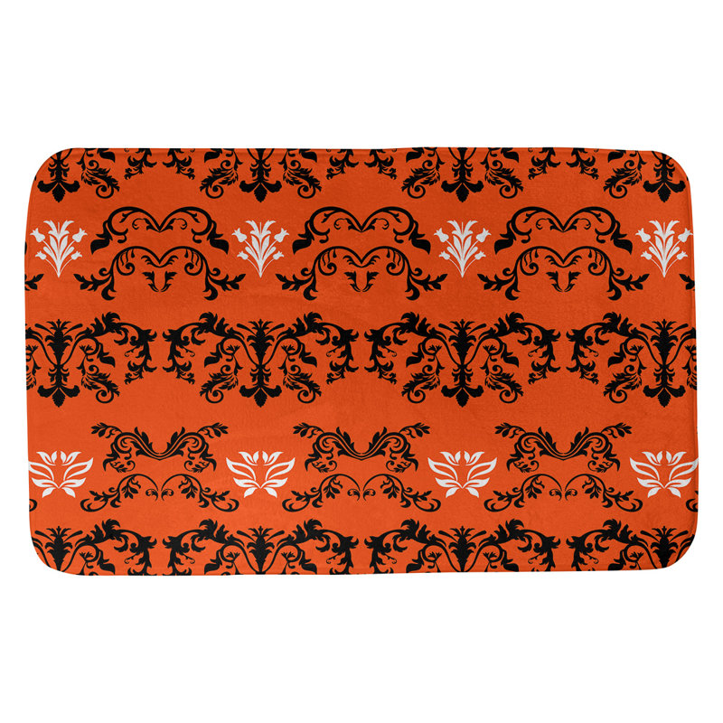 Tapis pour salle de bain Cincinnati, Noir / orange / blanc, l 21 po x L 34 po