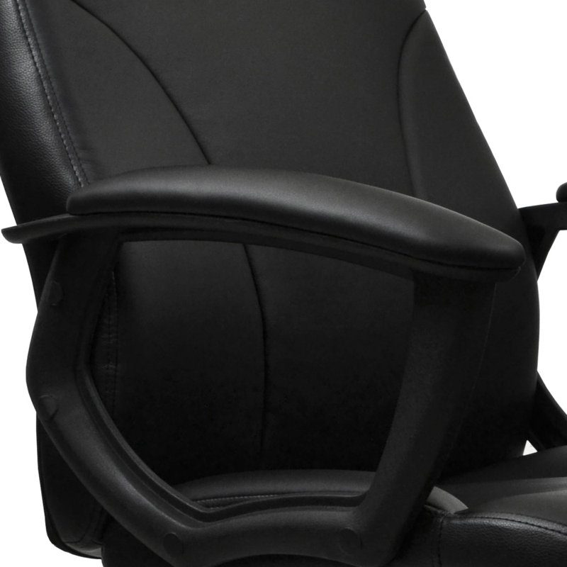 Fauteuil de direction noir à dossier moyen avec rembourrage Techniflex et accoudoirs rembourrés