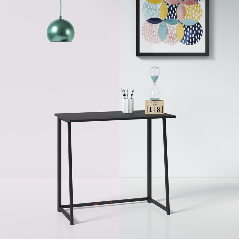 Tyonna Metal Base Writing Desk, Black