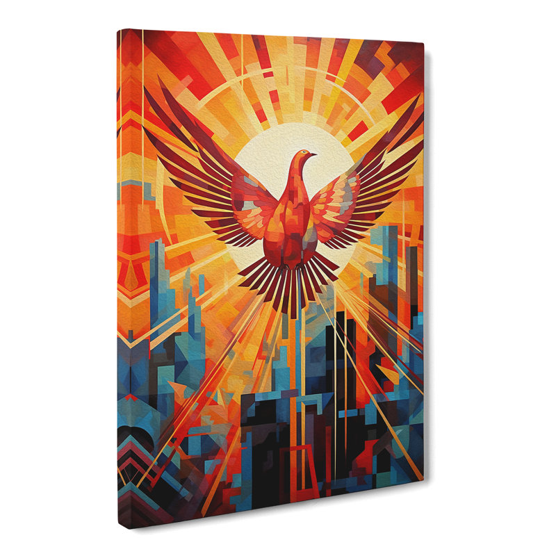 Phoenix Constructivism Art No.3 - Wrapped Canvas, 60cm H x 40cm W x 3cm D