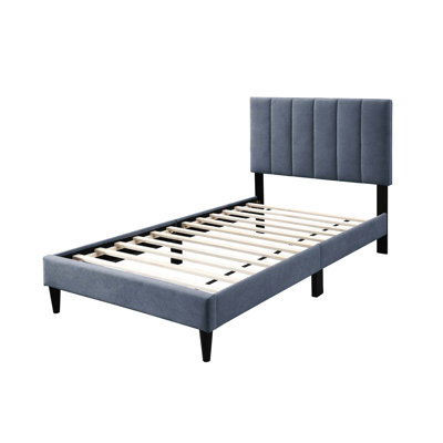 Tête de lit moderne simple, réglable jusqu'à 3 pouces, tissu en lin brossé gris anthracite, 12 places stables, chambre