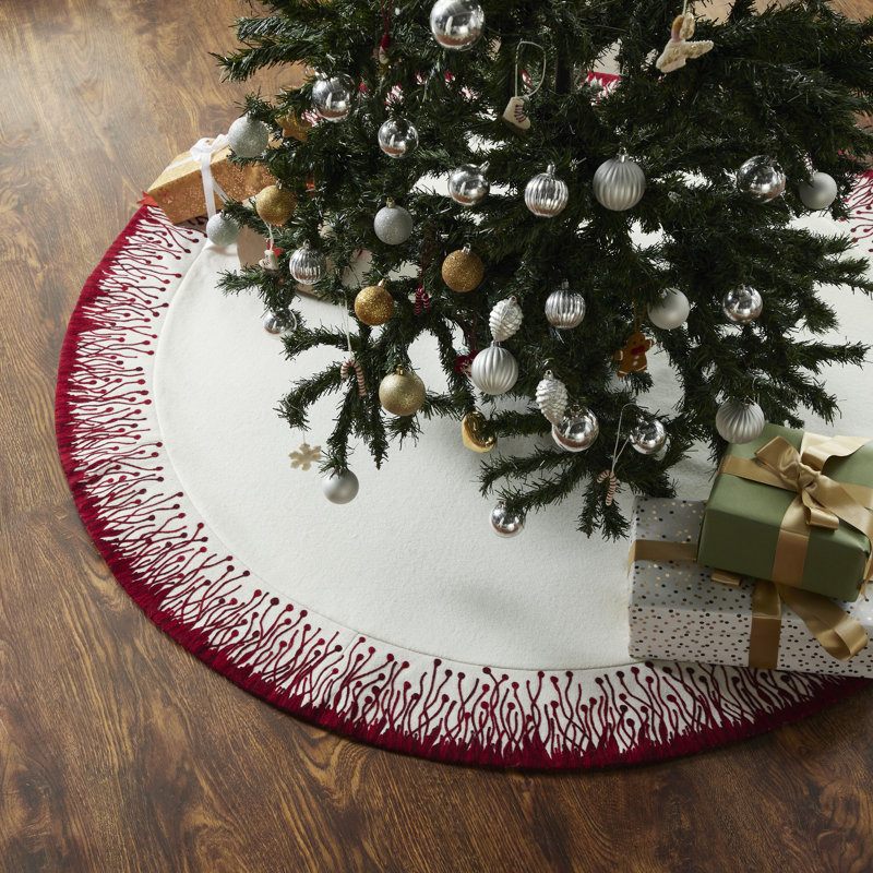 Jupe d'arbre de Noël Flora en rouge