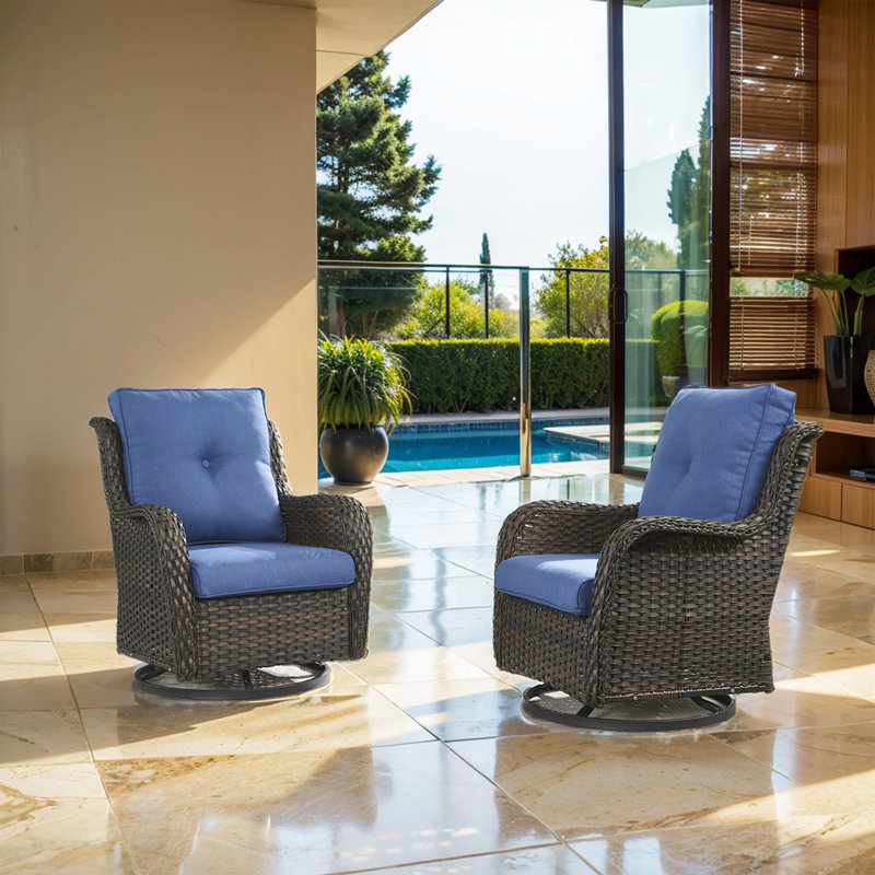 Fauteuil d'appoint avec coussins Schutt, Brun, Bleu