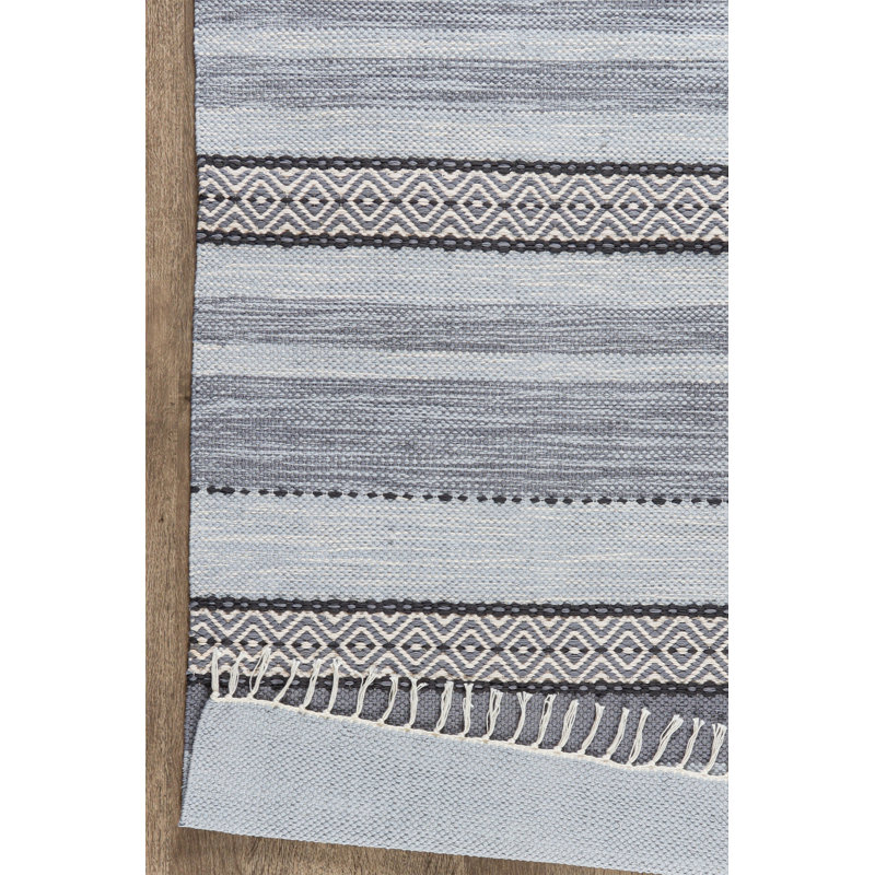 Runner Puck Striped Hand Woven Area Rug, Runner 70 x 160cm